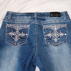 Soundgirl Bootcut Jeans Womens Size 15 Y2K Embellished Pockets Stretch Denim